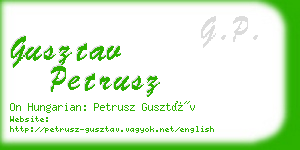 gusztav petrusz business card